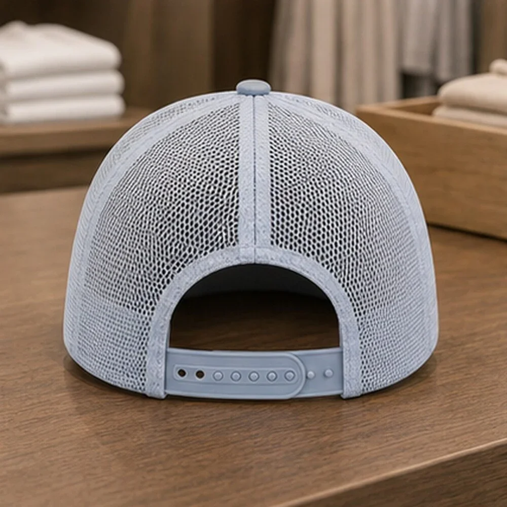 ALO Yoga Mist Blue Gray Workout Mesh Trucker Cap Hat Sporty